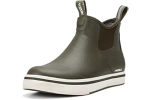 HISEA Men's Deck Rain Boots Saltwater Fishing Booties Waterproof Ankle Rain Boots with High Traction