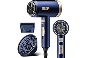 Hair Dryer, CONFU Hair Dryer with Diffuser, Hairdryer with Diffuser, Lightweight Quiet Blow Dryer, Portable Lightweight Fast 