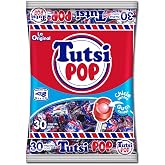 Tutsi Pop La Original Mexican Candy, Cherry Flavor, 21.2oz Bag (Pack of 1) | 30 Count Lollipops,Tutti Frutti Gum Center, Individually Wrapped Hard Candy, Peanut Free, Kosher, Gluten Free