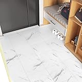 crayfomo 10pk Waterproof Marble White Vinyl Floor Tiles Self Adhesive 30x30cm view 4