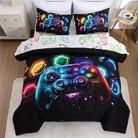 NTBED Game Console Comforter Set for Boys Girls Kids Space Universe Gaming Geometric Lightweight Microfiber Gamer Bedding Set