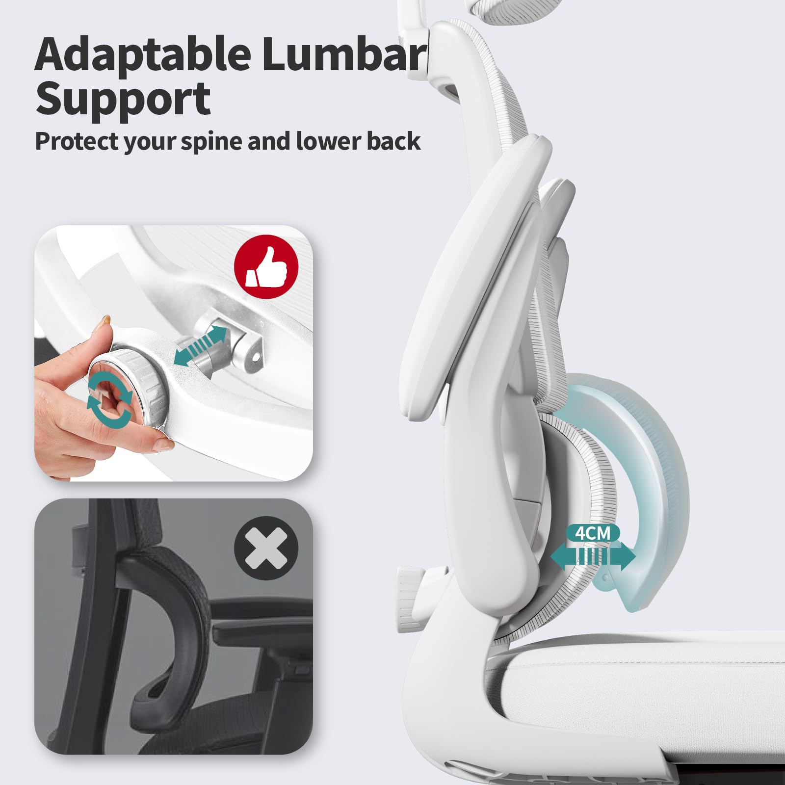 TRALT Silla de Oficina Silla de Escritorio Ergonómica, 330 LBS Sillas de Escritorio de Oficina de Malla para el Hogar con Ruedas, Cómoda Silla para Juegos, Silla de Oficina con Respaldo Alto para Largas Horas (Blanco)