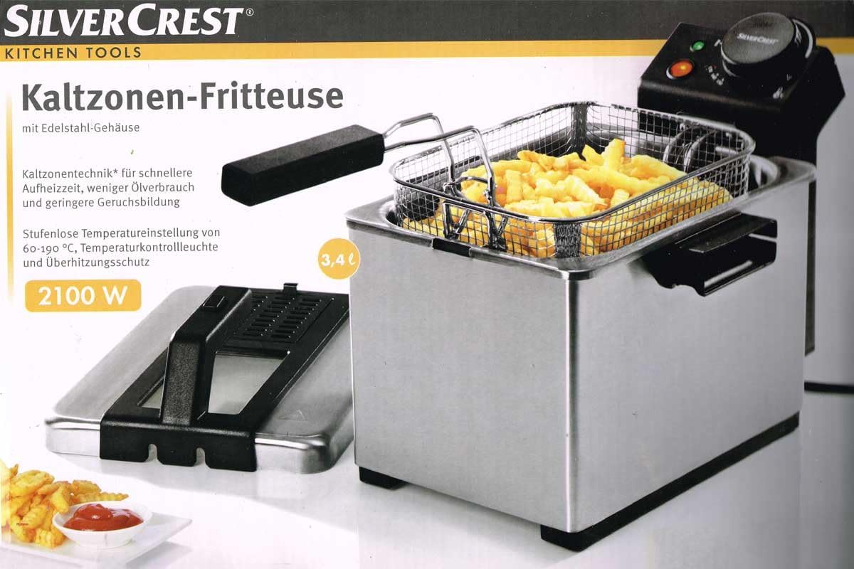 Silvercrest SEF 2100 A1 Freidora (acero inoxidable, 2100 W, 3,4 L