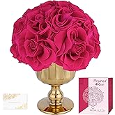 Forever Flowers Preserved Roses in Glass Vase, Flower Arrangement Centerpiece, Eternal Roses Gift for Women, Flower Decorations for Home Decor, Birthday Anniversary Valentine’s Day Gift, Rose Red