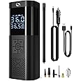 SERVOMASTER Tire Inflator Portable Air Compressor Air Pump for Car Tires with Gauge Car Accessories Essential for Women Men Cordless 150PSI 12V Car Tire Inflator With Led Light for Car Motorcycle Bike