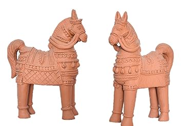 Clay Horse Garden Decor Home Decors Amazon In Toys Games