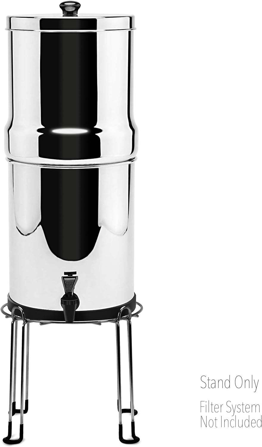 Water Filter Stand 8" Tall by 9" Wide Compatible with Berkey, Countertop Steel Stand for Most Medium Gravity Fed Water Coolers - Quality Stainless Steel - Fills Glasses, Pitchers, Water, Heavy Duty: Kitchen & Dining