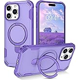 BENTOBEN for iPhone 15 Pro Case with Magnetic Stand Holder [Military Drop Protection] [Compatible with MagSafe] Non-Slip Grip Protective Phone Case for iPhone 15 Pro 6.1'', Purple