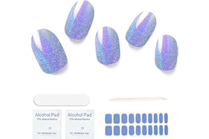 Nelikoo Chrimas Semi Cured Gel Nail Strips, 20 pcs Gel Nail Stikers, Gel Nail Wraps Semi Cured, Salon-Quality, 2 Weeks Long Lasting