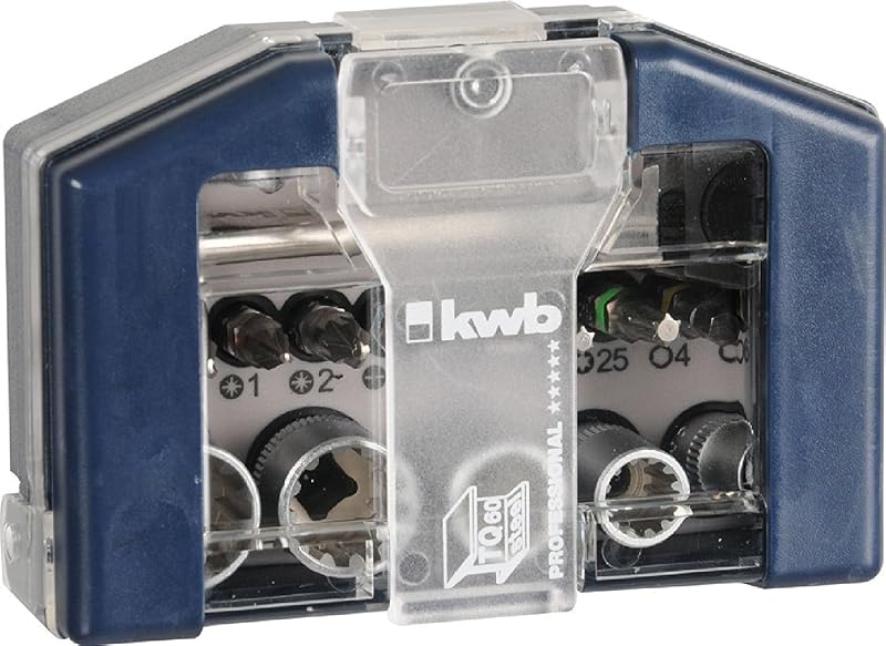 Bit-Box - 17-teiliges Set mit Bits und Umschalt-Knarre - Robuste Kunststoff-Box mit Gürtelclip