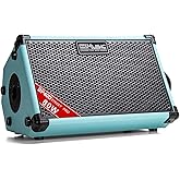 Coolmusic BP40D Powered Acoustic Guitar Amplifier- Portable Bluetooth Speaker 80W W/Battery with Reverb Chorus Delay Effect, 6 Inputs,3 Band EQ, Blue