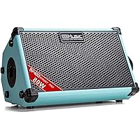 Coolmusic BP40D Powered Acoustic Guitar Amplifier- Portable Bluetooth Speaker 80W W/Battery with Reverb Chorus Delay Effect, 