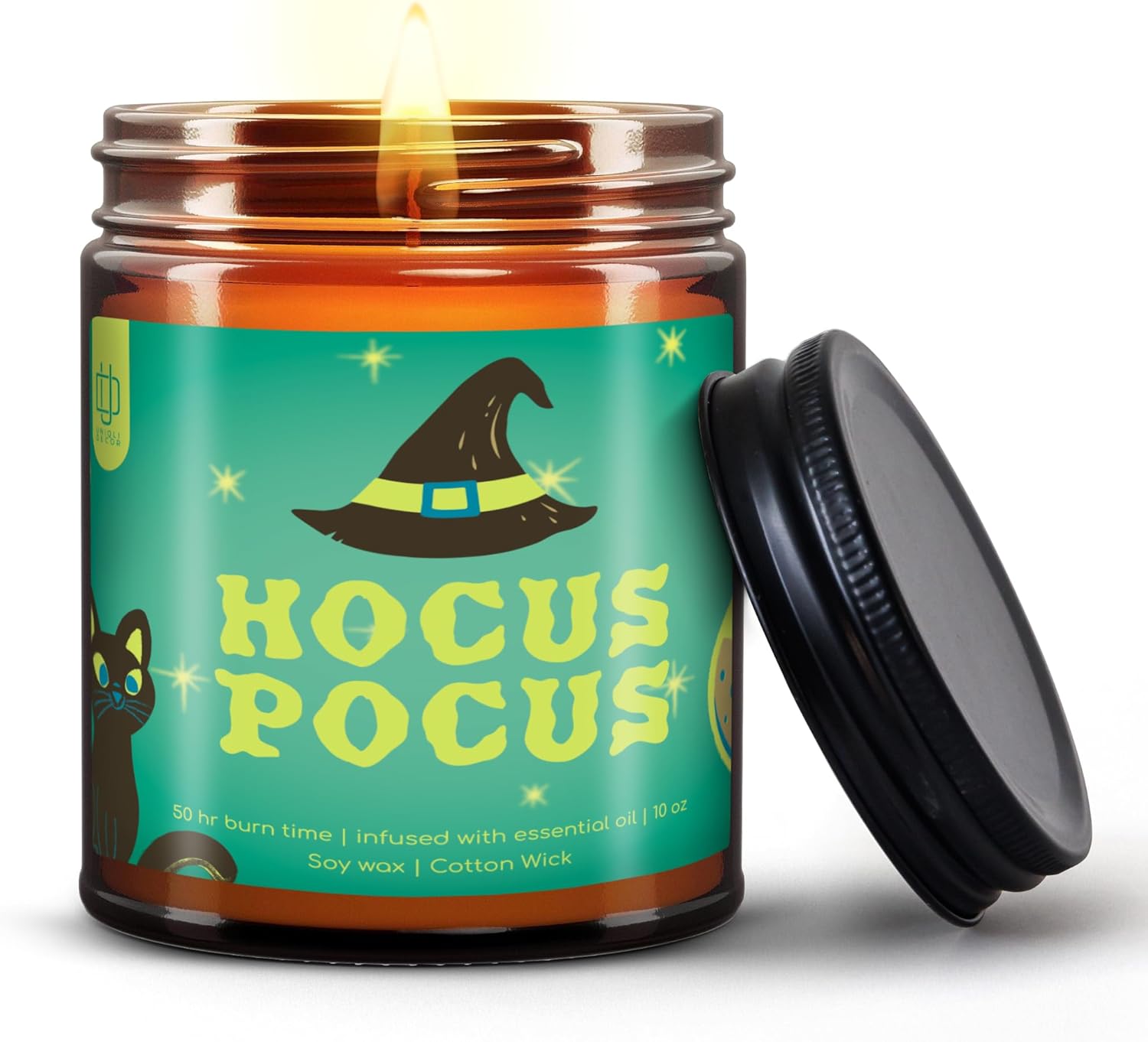 Candles & Holders - Halloween Candle for Halloween Table Decorations - Hocus Pocus Halloween Scented Candles for Halloween - Jar Fall Scented Candle, Caramel Vanilla Scented Candles for Home, Spooky Home Decor Soy Candle