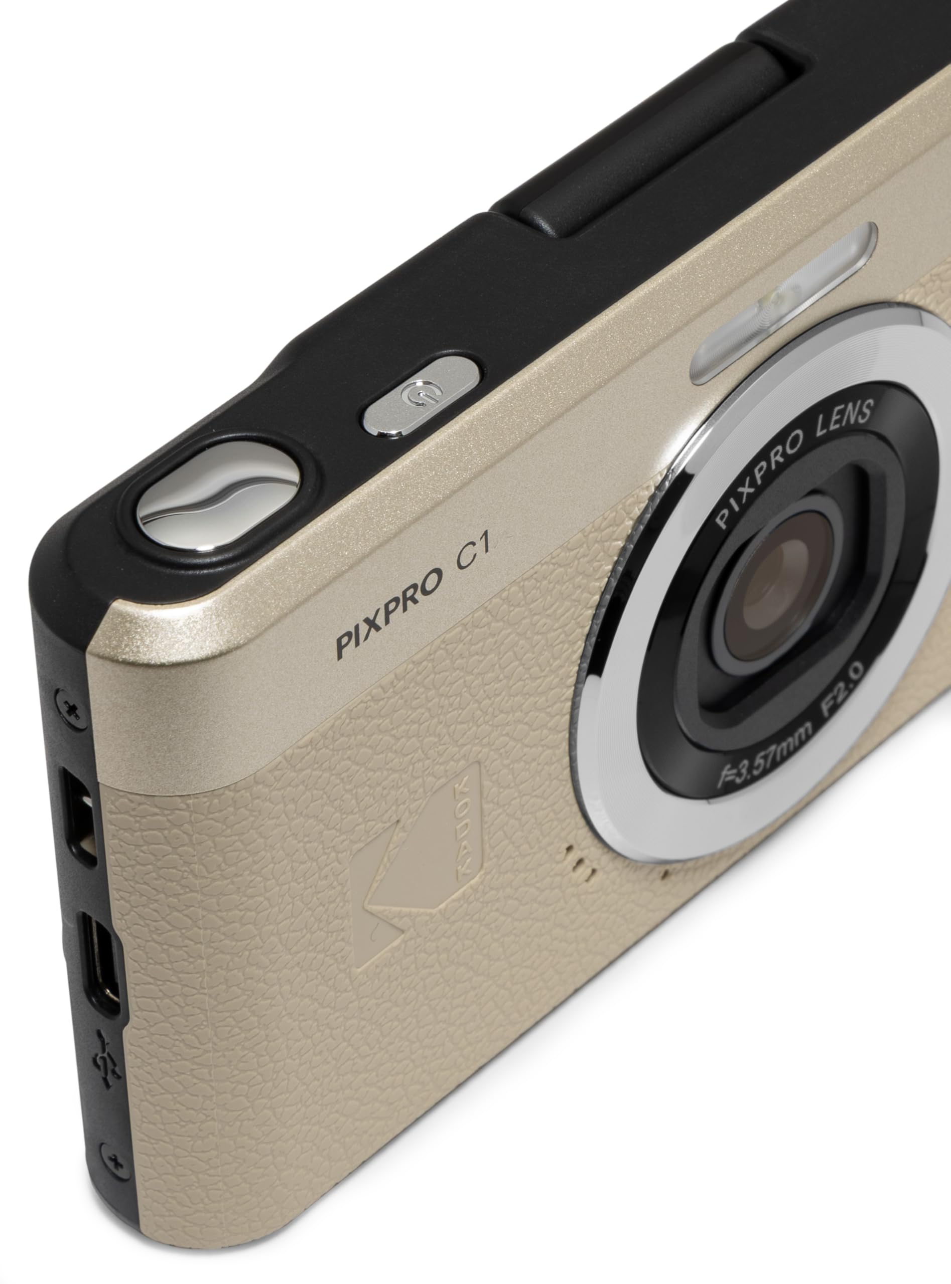 Kodak PIXPRO C1 Friendly Zoom Digital Camera - 13MP Compact Point and Shoot with 2.8” 180° Tilt LCD Flip Screen, Retro Vintage Design with 4X Zoom and 1080P Full HD Video for Travel, Vlogging, Tan