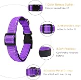 HEELE Reflective Dog Collar Purple Medium Large Adjustable 40-66cm view 3
