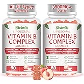 Blivsmlie 2 Pack 33-in-1 Liposomal Vitamin B Complex Gummies -B1, B2, B3, B4, B5, B6, B7, B8, B9,B12 | Vitamin C, D3,K2|Calcium,Magnesiun,Zinc etc.for Energy, Brain,Immune,Skin Support &Heart Support