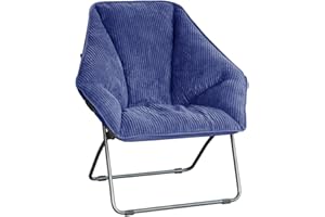 Zenithen Limited Portable Hexagon Comfortable Plush Indoor Folding Chairs for Bedroom, Accent Decoration, Dorm Room, Gaming, Reading or Living Room, Navy Blue (Pack of 1)