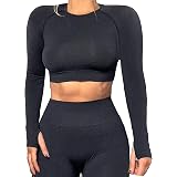 SEASUM Women Workout Crop Top Seamless 