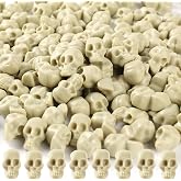 OZIO 150 Mini Plastic Skull Heads - Halloween Miniature Figurines Skulls Heads Ornaments for DIY Crafts, Home Prank Props, Party Favors