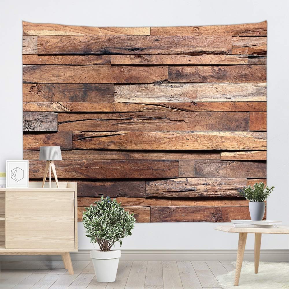 Tapestries - Sevendec Vintage Planks Tapestry Wall Hanging Horizontal Plank Wooden Board Wall Tapestry for Livingroom Bedroom Dorm Home Decor W90 x L71