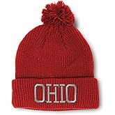 Speedy Pros Pom Pom Beanies for Women Ohio State USA America A Embroidery Skull Cap Winter Hats for Men Acrylic 1 Size