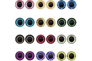 GraceAngie 40PCS (20Pairs) 18mm Mixed Color Lucky Evil Eyes Animal Doll Eyes Round Flatback Scrapbooking Dome Cabochons for J