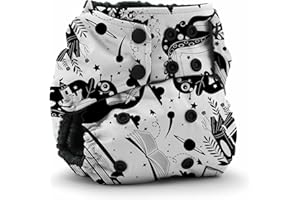 Kanga Care Rumparooz OBV Cloth Diaper Reusable One Size Pocket Diaper with Patented Inner Double Gusset 2 pcs Bamboo Rayon Insert Soaker | Book Club (6-40+ lbs)