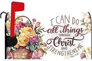 Baocicco Bible Verse Magnetic Mailbox Cover - Religious Inspirational Quote, Word of God - Christian Easter Fiesta Decor for Outdoor Garden Standard Mailbox - 21x18 Inch