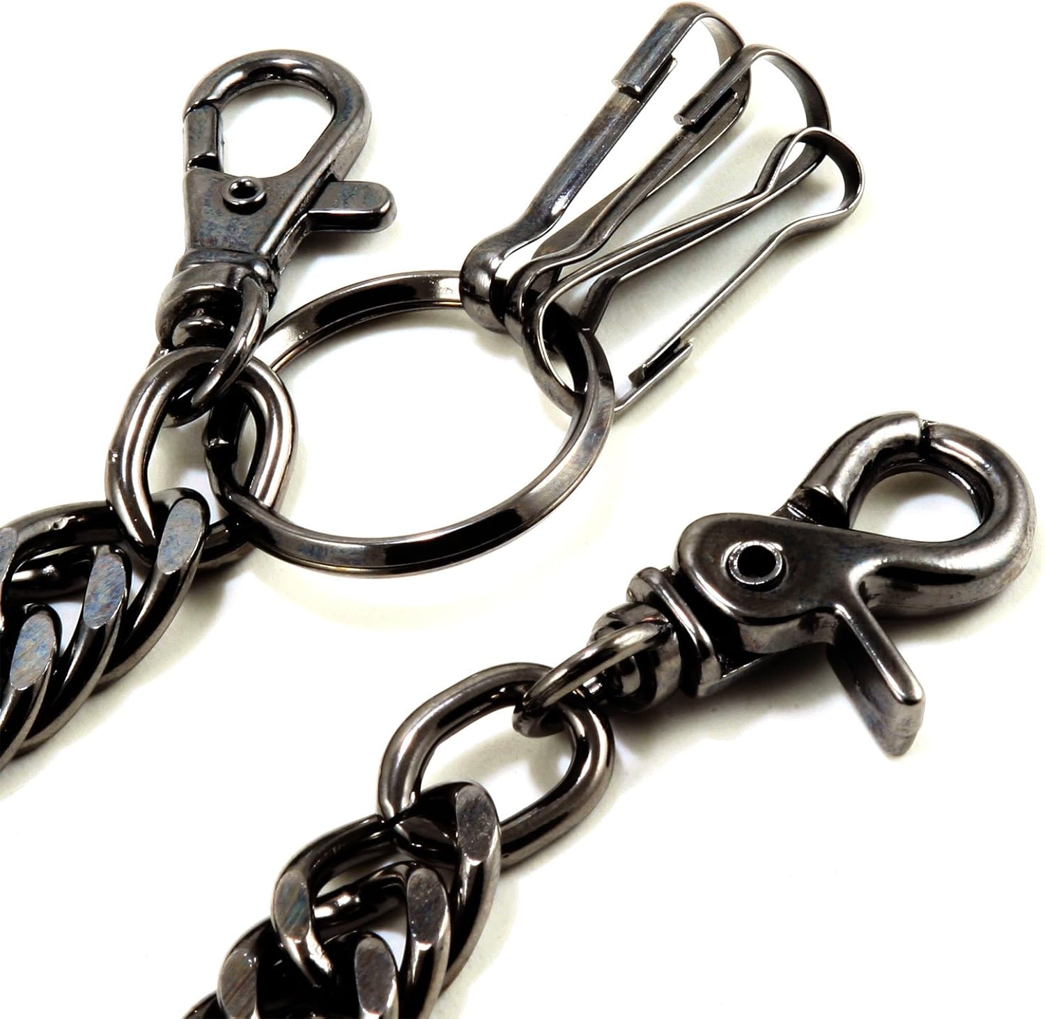 Doublek Heavy Biker Trucker Keychain Key Jean Wallet Chain Silver/Black CS11MLT at  Men’s Clothing store