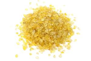 SHINY STONE Alan Stone High Luster Reflective Fire Glass Gravel,Fire Gems,Fire Drops,Fire Glass Pebbles Stones Beads Chips for Fire Pit Fish Tank Aquarium Garden,3-6mm 305g/0.67lb (Yellow)