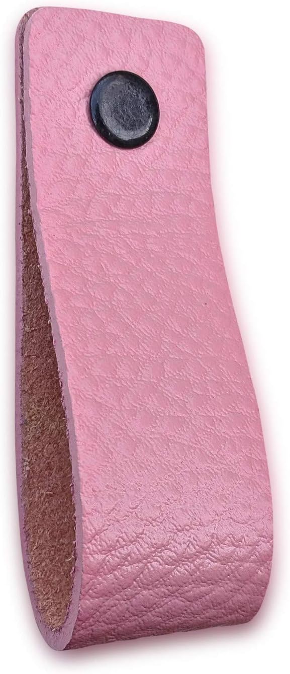 Brute Strength, Leather Handles for Furniture, Old Pink, 6 pcs, 16,5 x 2,5 cm, Cabinet Handle - Image 3