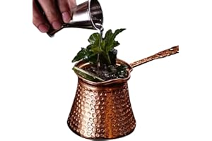 Metal Coffee Pot – Traditional Turkish Coffee Maker, Copper Heating Pitcher For Authentic Arabic, Versatile Small Pot For Cra