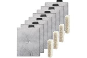 QWAKAY Large Replacement Filter Cartridges for Aqueon - Aquarium Fish Tank Filters Cartridge for Aqueon QuietFlow Filter LED PRO Size 20,30,50,75/Power Filter Size 20,30,50,55/75 - 8 Packs with 4 Filter Pads
