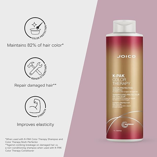 JOICO COLOR THERAPY SHAMPOO FOR COLOR-TREATED HAIR – WITH KERATIN & ARGAN OIL, REPAIRS DAMAGE, BOOSTS SHINE, 33.8 OZ