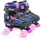 SMOOJOY Roller Skates for Boys Girls, Kids Skates, Adjustable Roller Skates with Light Up Wheels for Ages 3-12 RollerSkates for Youth Beginner
