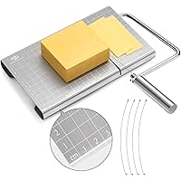 Stainless Steel Cheese Slicer with Accurate Size Scale, Wire Cheese Slicer for Cheese Butter, Equipped with 4…