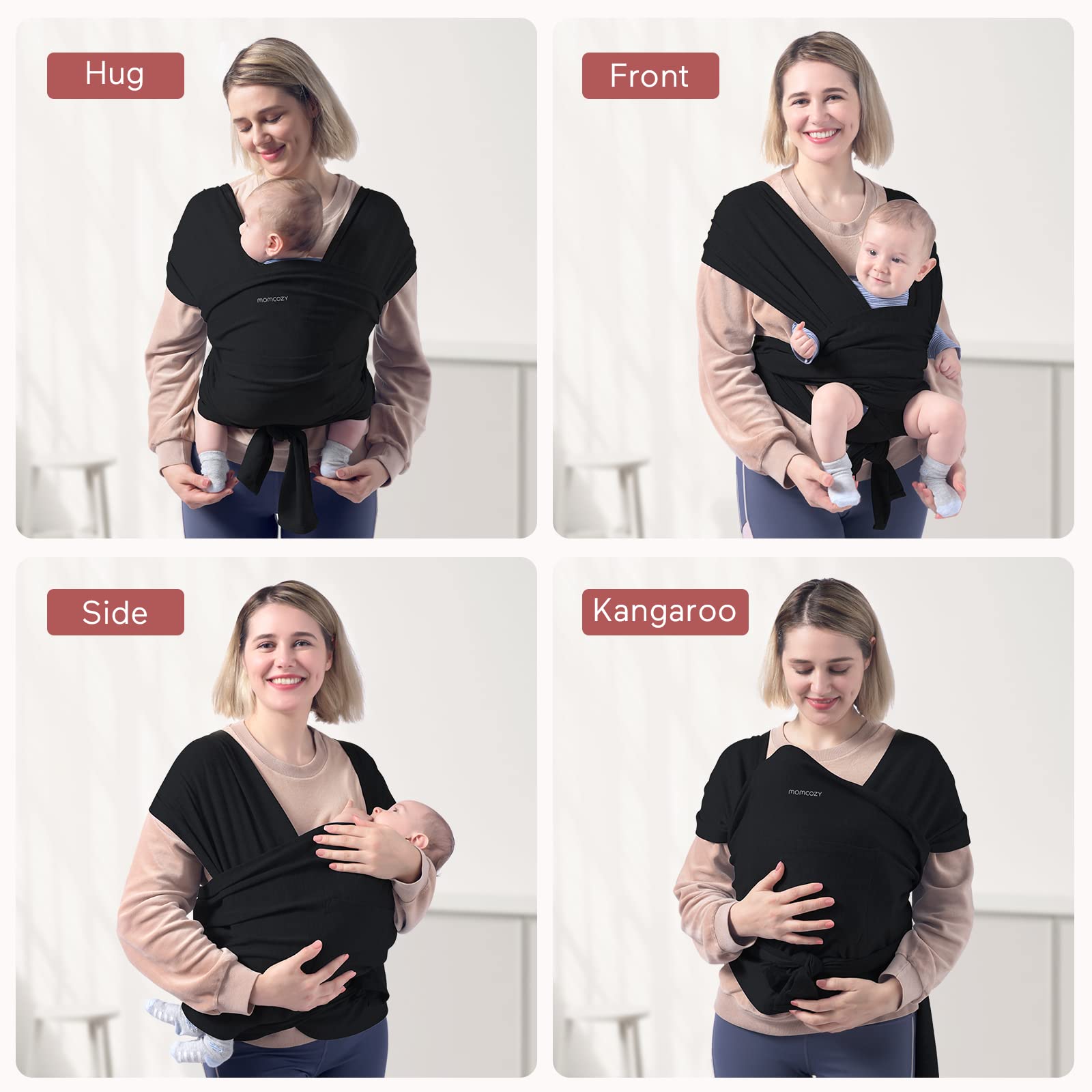 Momcozy Baby Wrap Carrier, Easy to Wear Infant Carrier Slings