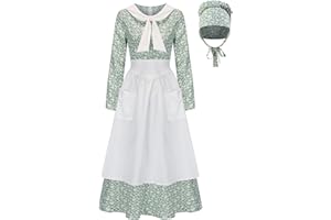FORTMAC Prairie Dress Women Pioneer Dress Colonial Costume Women 1800s Amish Dress Historical Costume for Reenactments