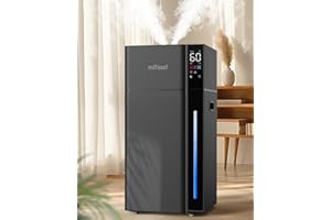 Mifasol Humidifier Large Room, 5.3Gal/20L Warm and Cool Mist Humidifiers for Home 1500 sq ft, Double Nozzles Whole House Humidifier, Humidifiers for Bedroom Plants Office Commercial Large Areas, Black
