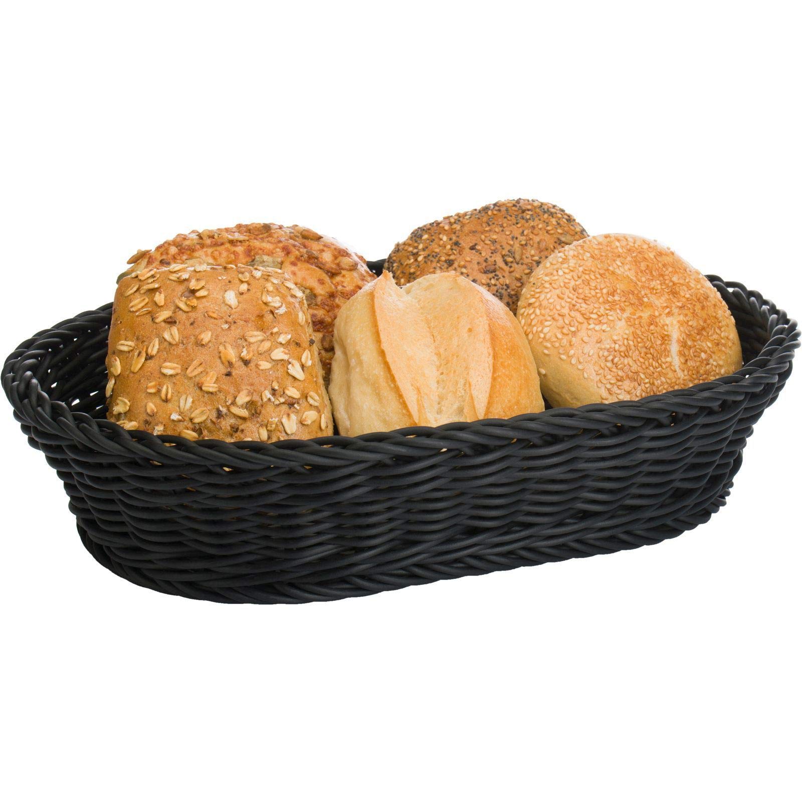 Saleen Westmark Large Multi-Purpose Basket, Suitable For Hotel And Catering, Oval, Approx. 32 x 23 x 7 cm, Synthetic Fibre, Edition, Black, 02010719101