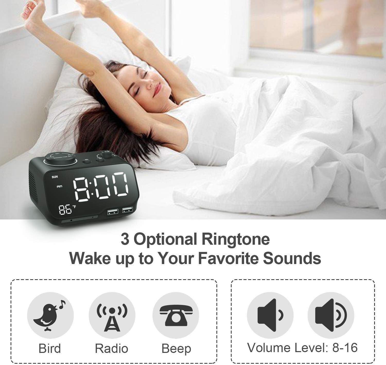 AutoOff Radio Timer Adjustable Volume Temperature Snooze BUFFBEE Rise