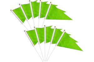 TIBIJOY 50 Pack Green Pennant Small Mini Flags On Sticks,Hand Held Solid Green Pennant DIY Graffiti Flag,Party Events Celebration,School,Grand Opening,Kids Birthday,Sports Clubs,Flower Pot