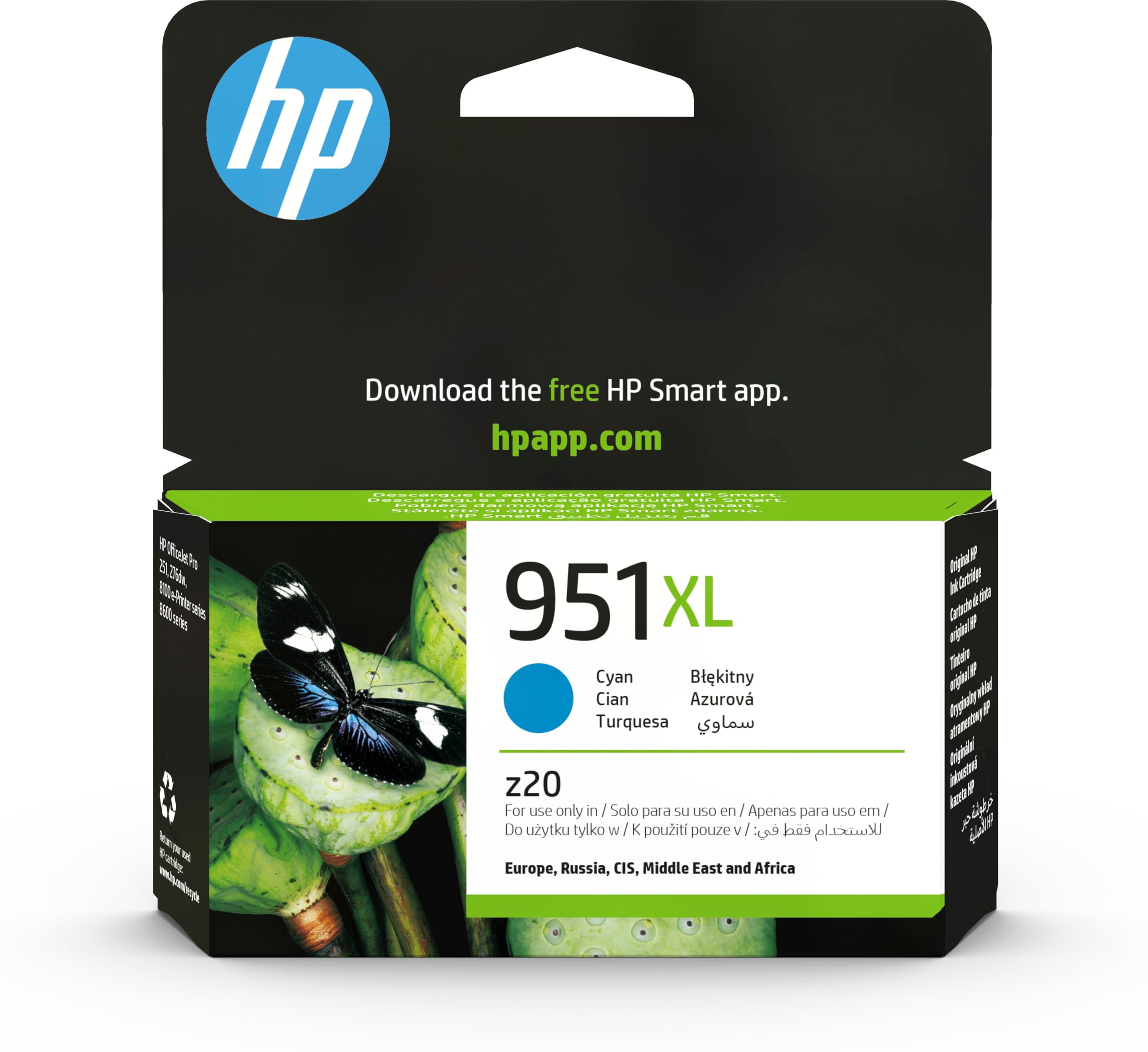 HP 951XL Blue Original High Yield Ink Cartridge Officejet Pro 276dw, 8600, 8610, 8620, 251dw, 8100