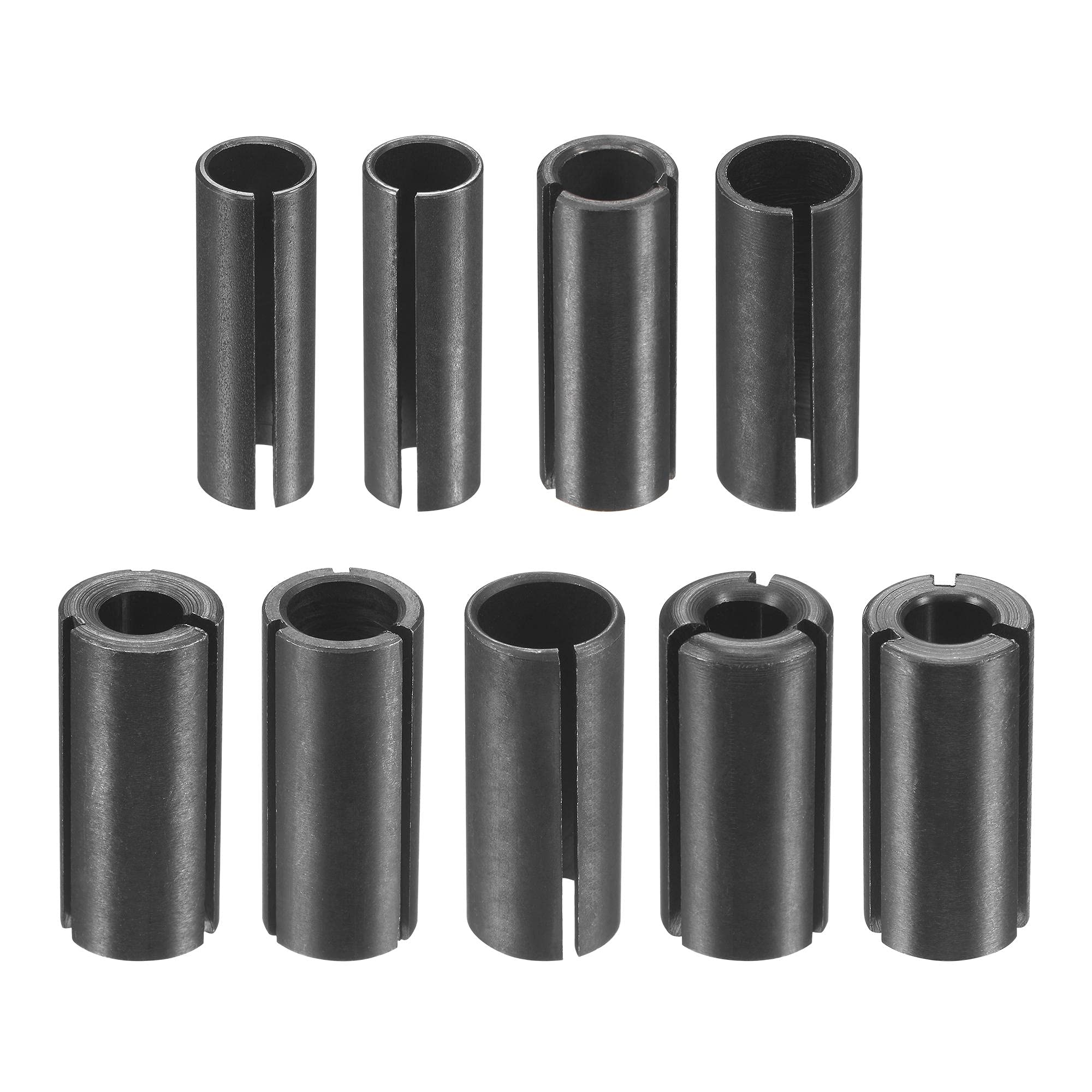 sourcing map 9pcs Router Collet Driver Adapter Set Convert 8mm/12mm/12.7mm to 6mm 8mm/9.5mm/12.5mm to 6.35mm 10mm/12mm to 8mm 12mm to 10mm for CNC Engraving Bit Machine