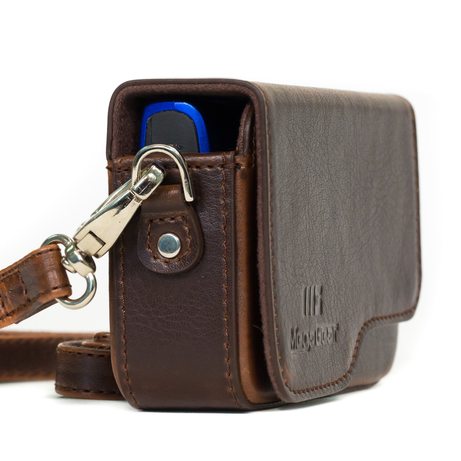 MegaGear MG1090 SX610 Leather Camera Case with Strap for Canon PowerShot SX620 HS - Dark Brown