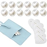 LVOERTUIG 12 Set Veil Weights: Double-Sided Pearl Dress Weights, Secures Long Veils for Outdoor Weddings - Gifts for Brides (White)