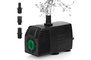 BARST Submersible Water Pump,530GPH Pond Pump with 16.5ft Power Cord, Aquarium Pump Fountain Pump with 3 Nozzles & Pre-Filter Screen for Fish Koi Tank, Outdoor, Waterfall (2000L/H,45W)