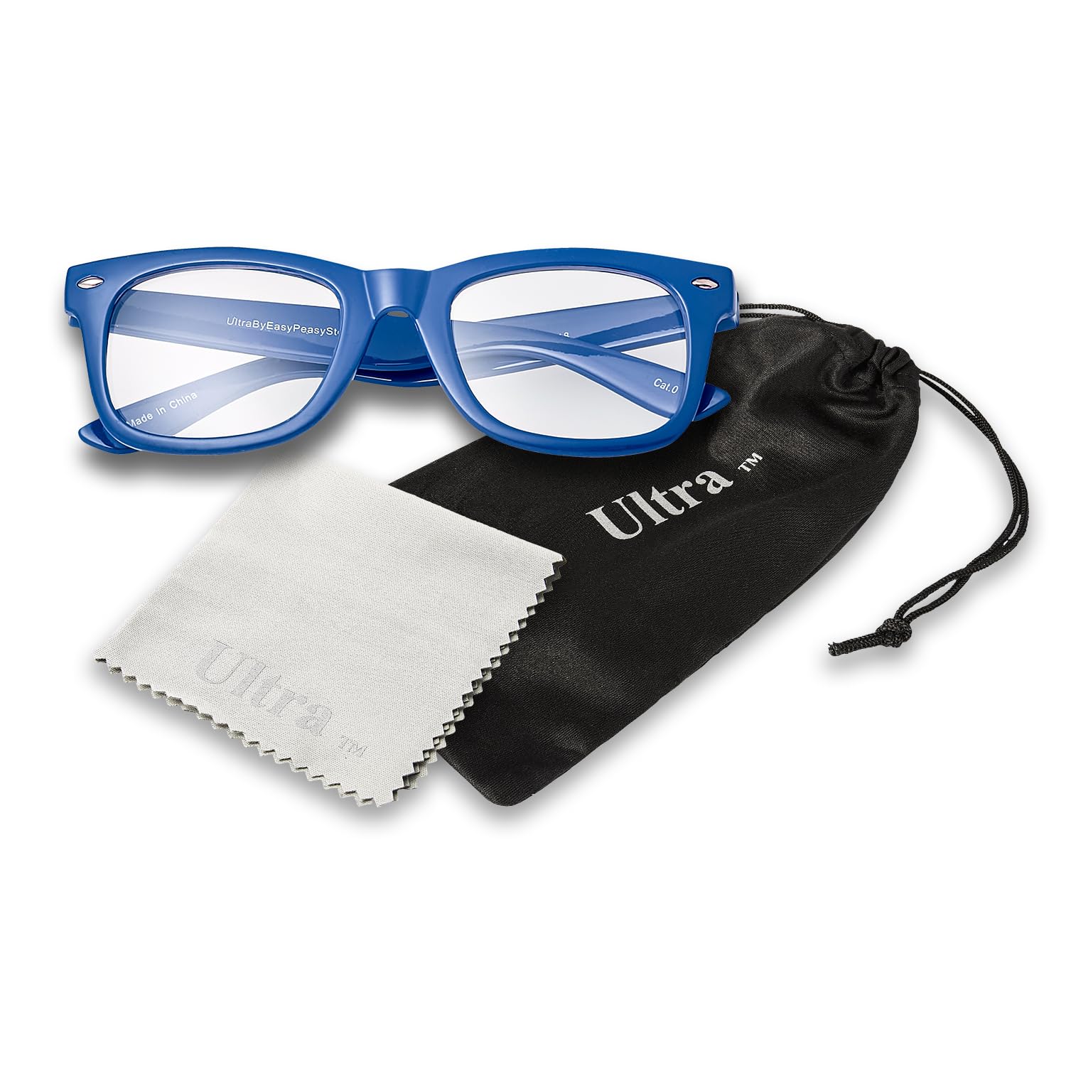 Dark Blue Childrens Classic Clear Lens Glasses Fames Fake Glasses Frames with Lenses for Fancy Dress World Book Day Boys Girls Nerd Glasses Geek Hipsters Style Kids Dress Up Costume Glasses โ image 1