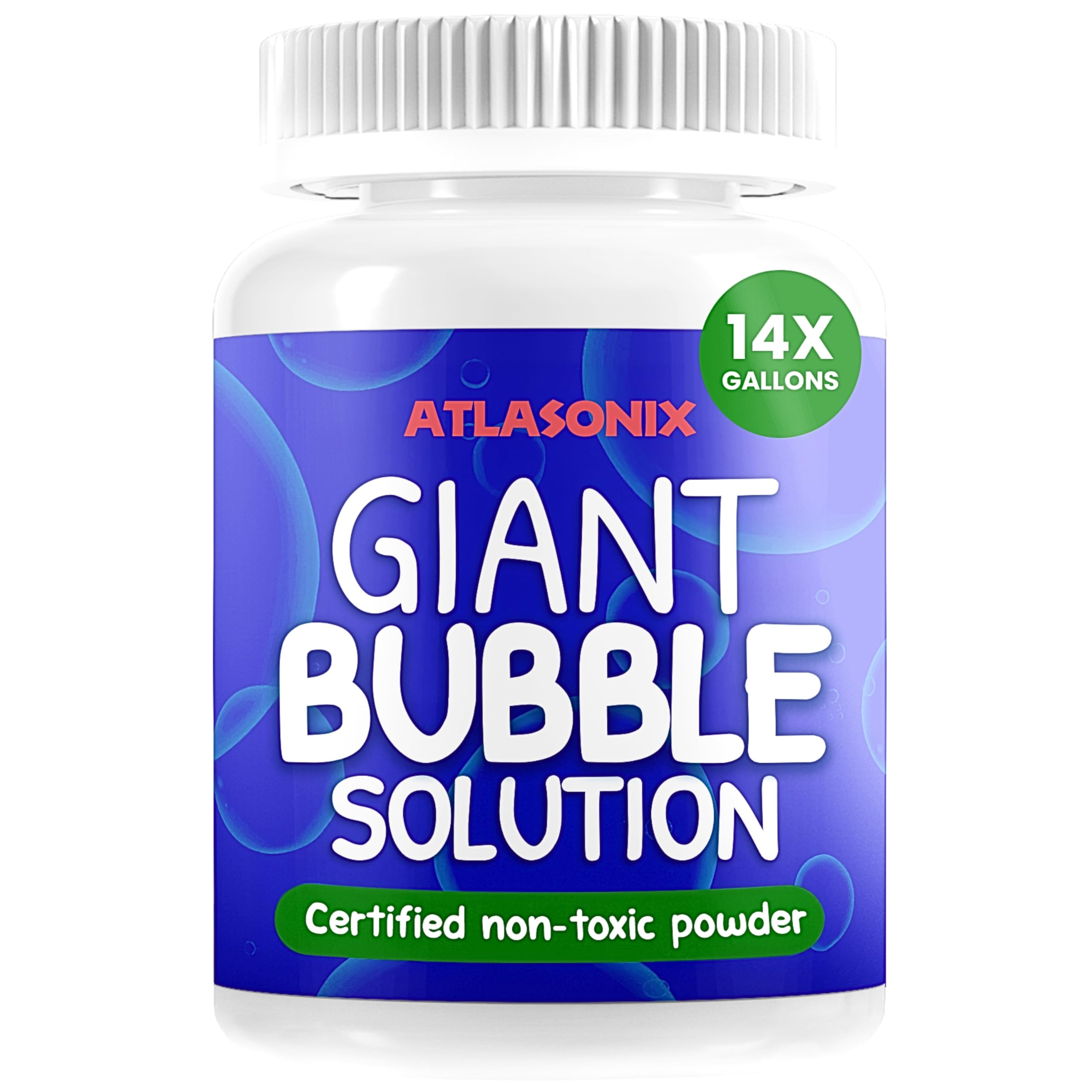 Giant Bubble Solution | Giant Bubble Wand | 100% Kids Safe Refill Solution Powder for All Bubble Toys, Wands and Outdoor Family Fun, Makes 1792 OZ - 14 Gallons