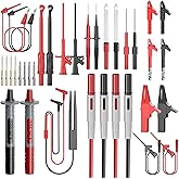 Goupchn 33PCS Multimeter Test Leads Kit with Replaceable Precision Probes Set, Wire-Piercing Probes, Alligator Clips, Test Hook Clips and Test Tweezer for Digital Electrical Testing